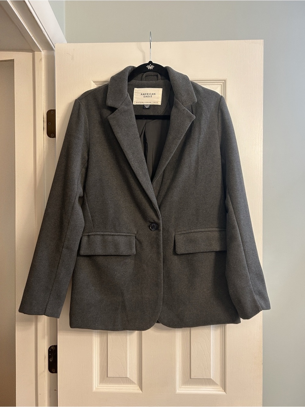 American Eagle Oversized Boyfriend Blazer Gray XS